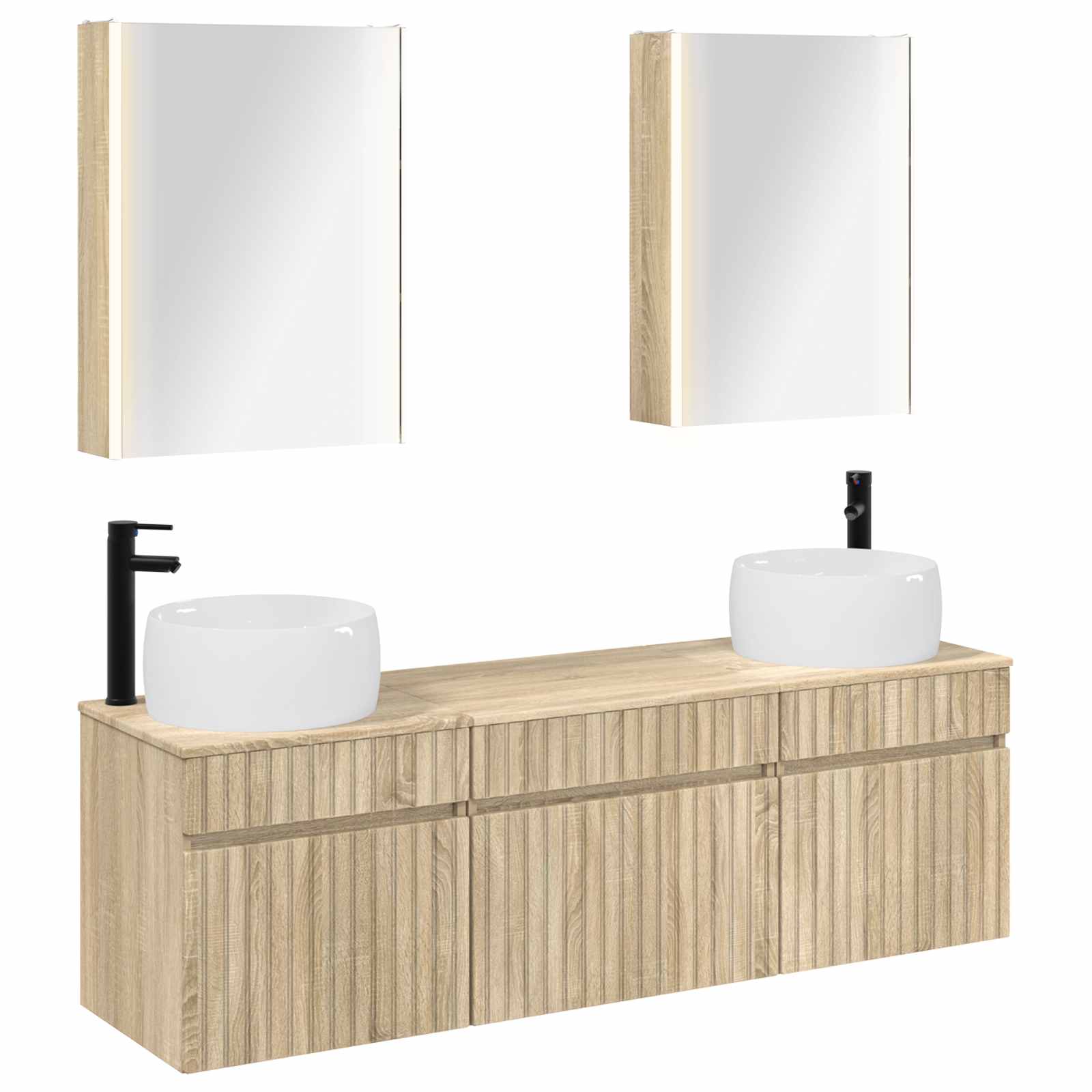 Σετ Ντουλαπιών Μπάνιου 5 pcs Sonoma Δρυς 53 x 15,5 x 70 εκ.