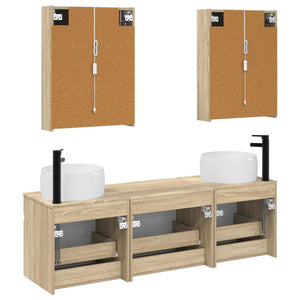 Σετ Ντουλαπιών Μπάνιου 5 pcs Sonoma Δρυς 53 x 15,5 x 70 εκ. - Pakobazaar