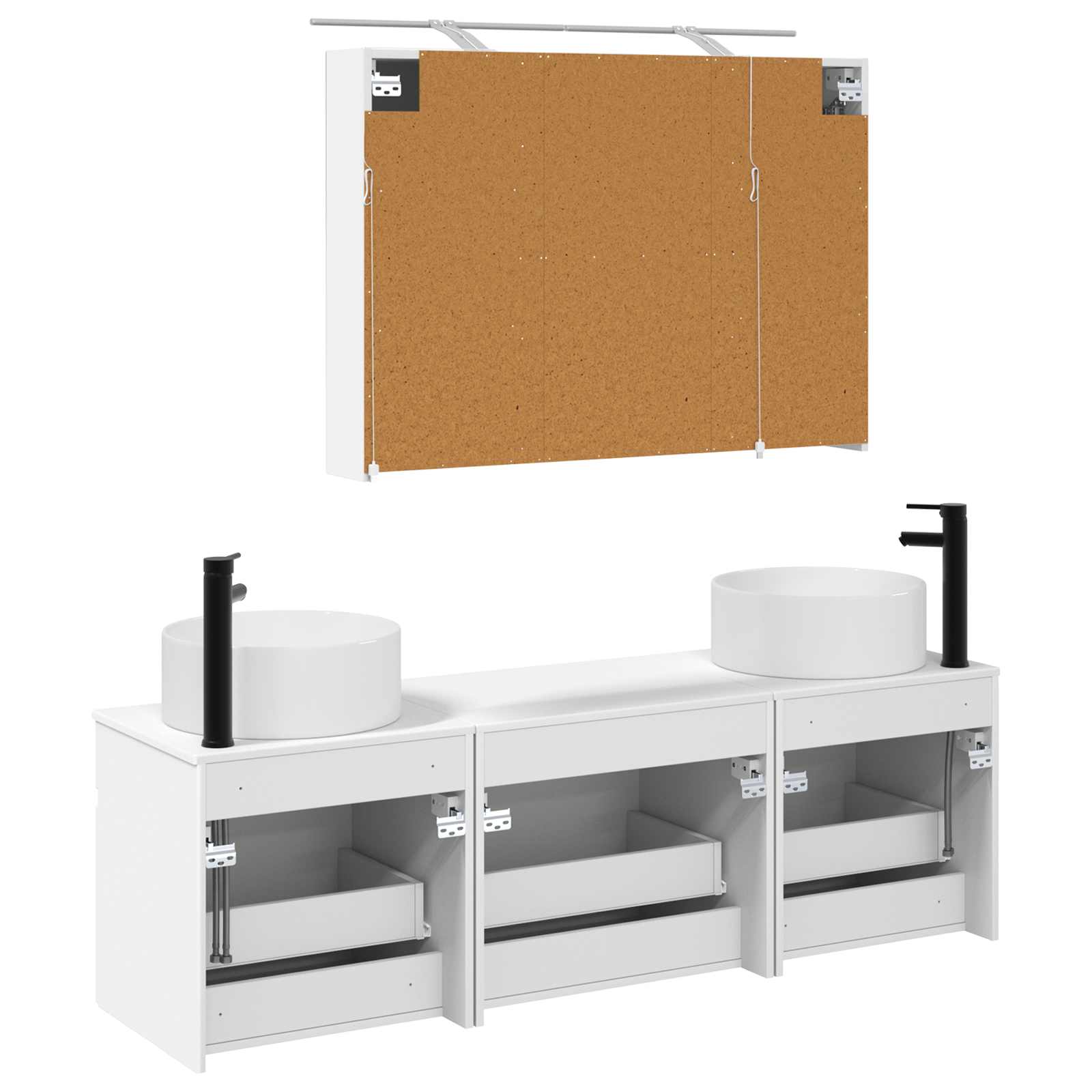 Σετ Ντουλαπιών Μπάνιου 4 pcs Λευκό 100 x 14,5 x 70 εκ