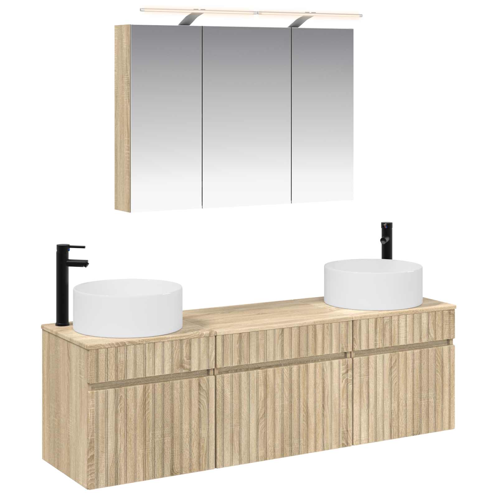 Σετ Ντουλαπιών Μπάνιου 4 pcs Sonoma Δρυς 100 x 14,5 x 70 εκ