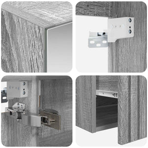 Σετ Ντουλαπιών Μπάνιου 4 pcs Γκρι Sonoma 100 x 14,5 x 70 εκ - Pakobazaar