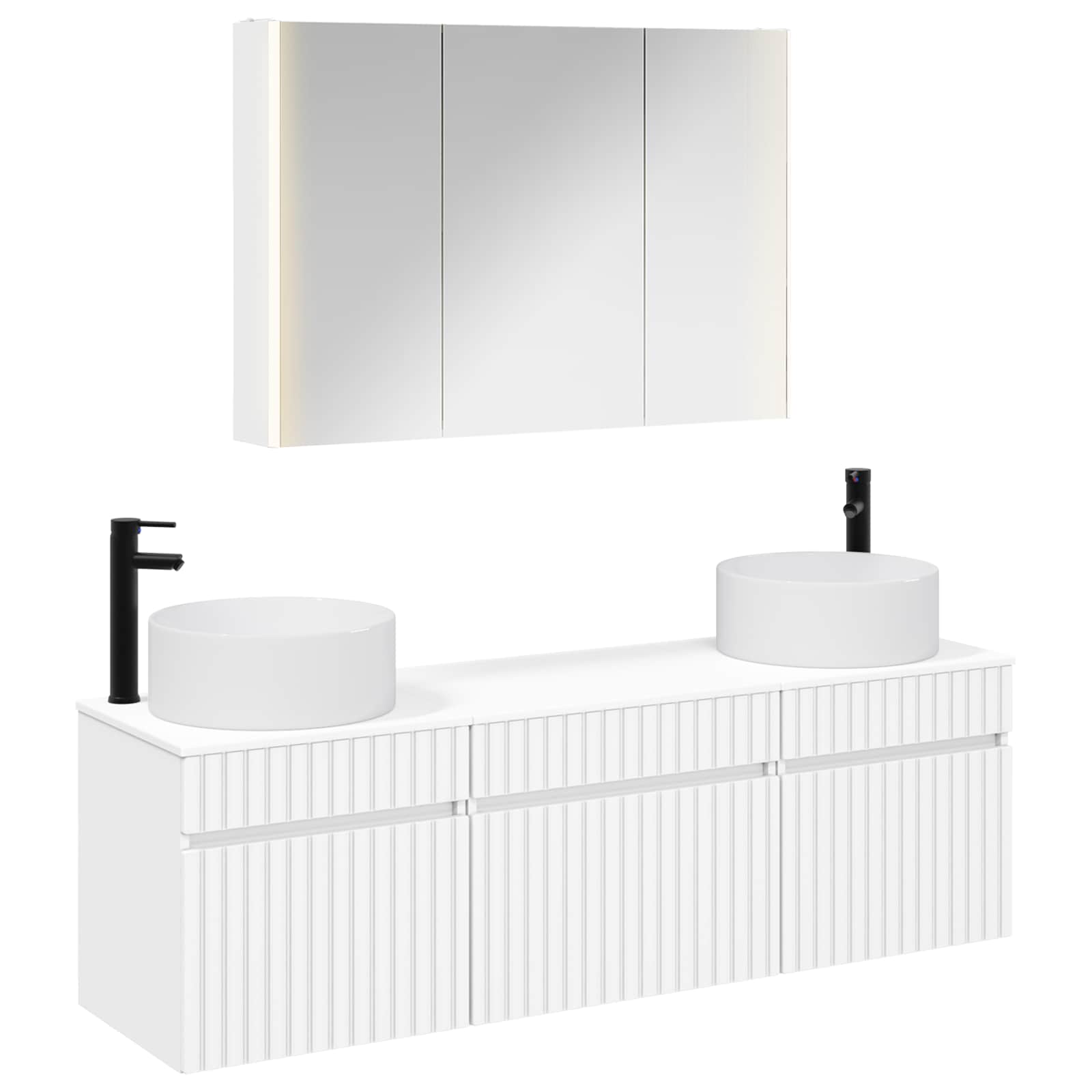 Σετ Ντουλαπιών Μπάνιου 4 pcs Λευκό 103,5 x 15,5 x 70 εκ.