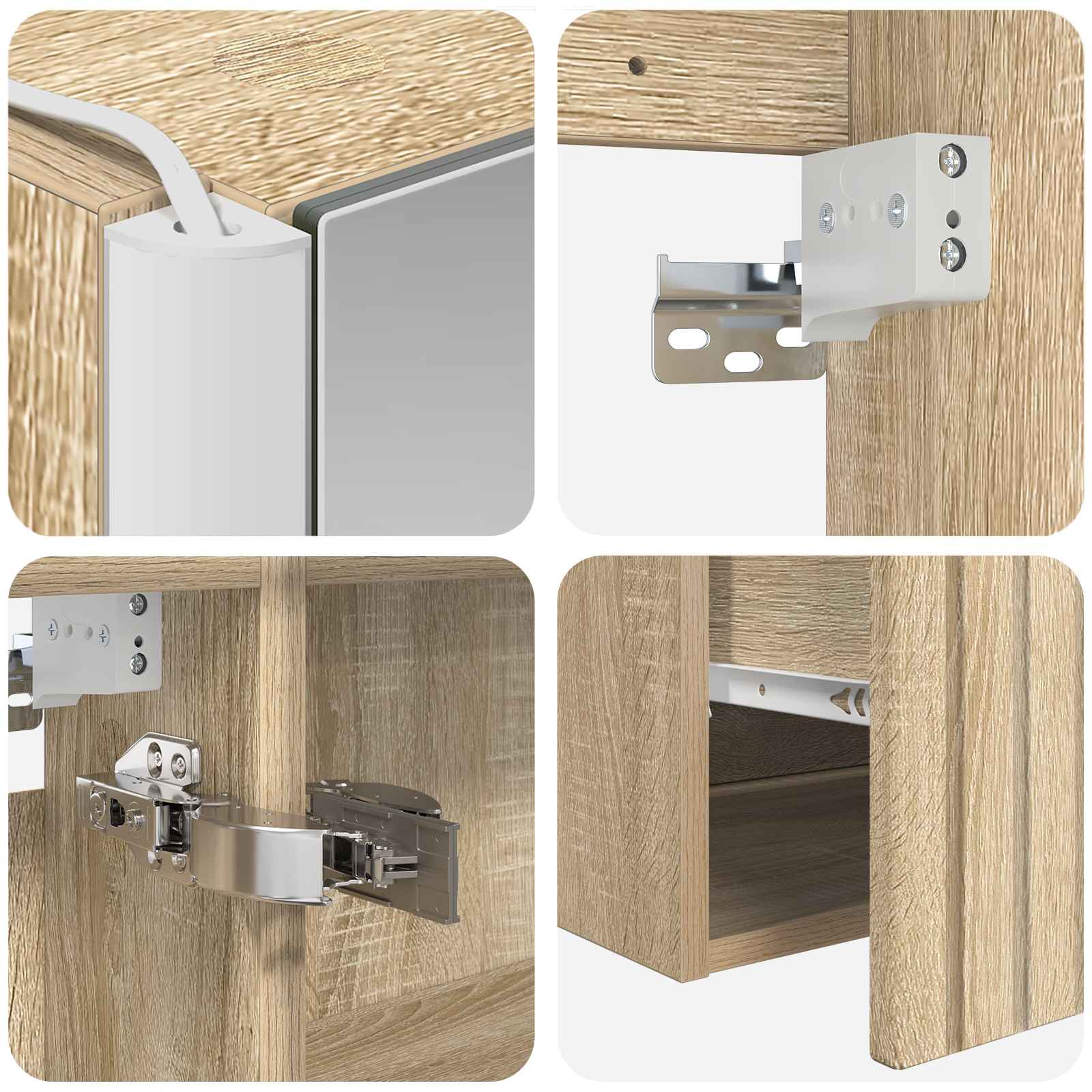 Σετ Ντουλαπιών Μπάνιου 4 pcs Sonoma Δρυς 103,5 x 15,5 x 70 εκ. - Pakobazaar