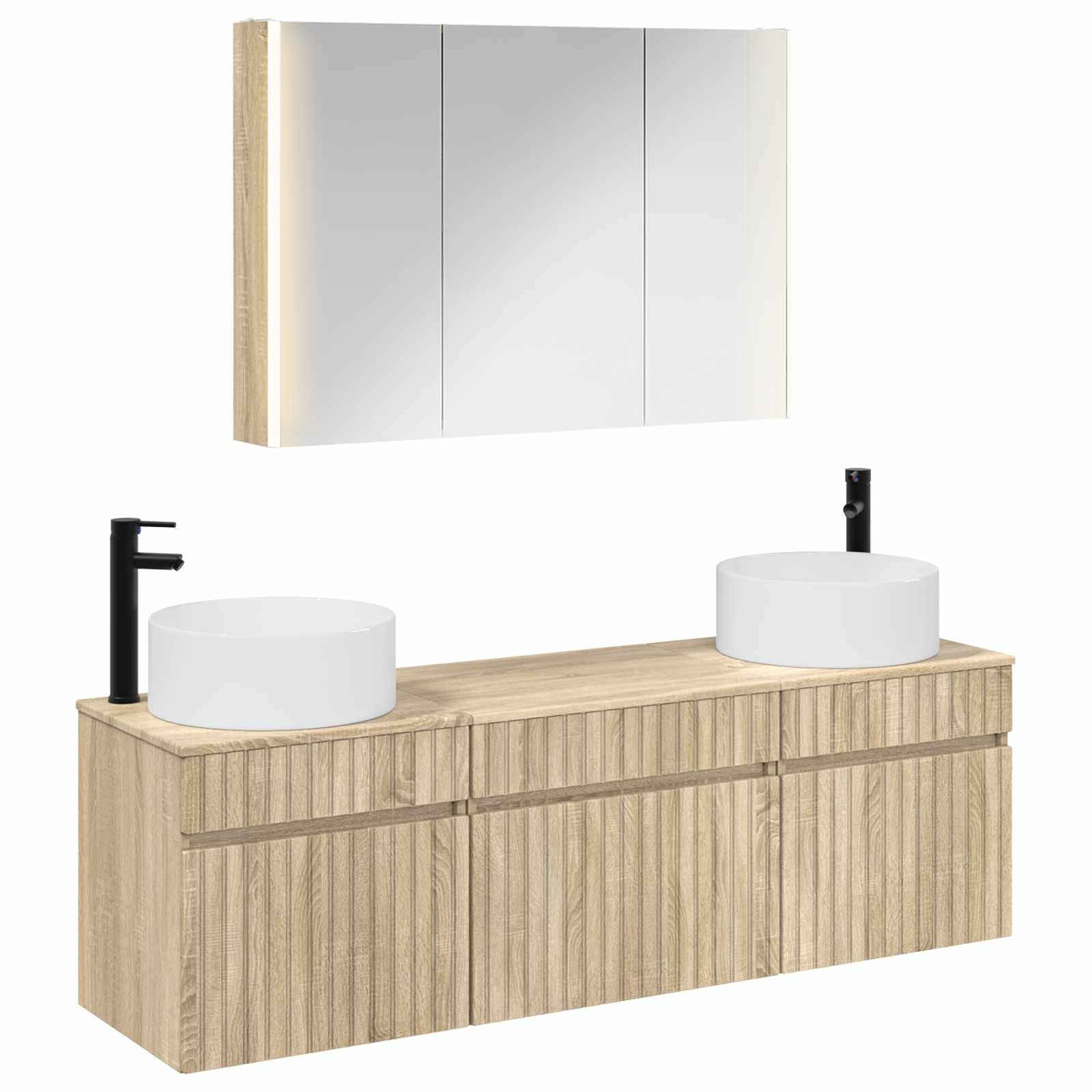 Σετ Ντουλαπιών Μπάνιου 4 pcs Sonoma Δρυς 103,5 x 15,5 x 70 εκ. - Pakobazaar