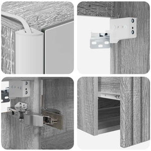 Σετ Ντουλαπιών Μπάνιου 4 pcs Γκρι Sonoma 103,5 x 15,5 x 70 εκ. - Pakobazaar