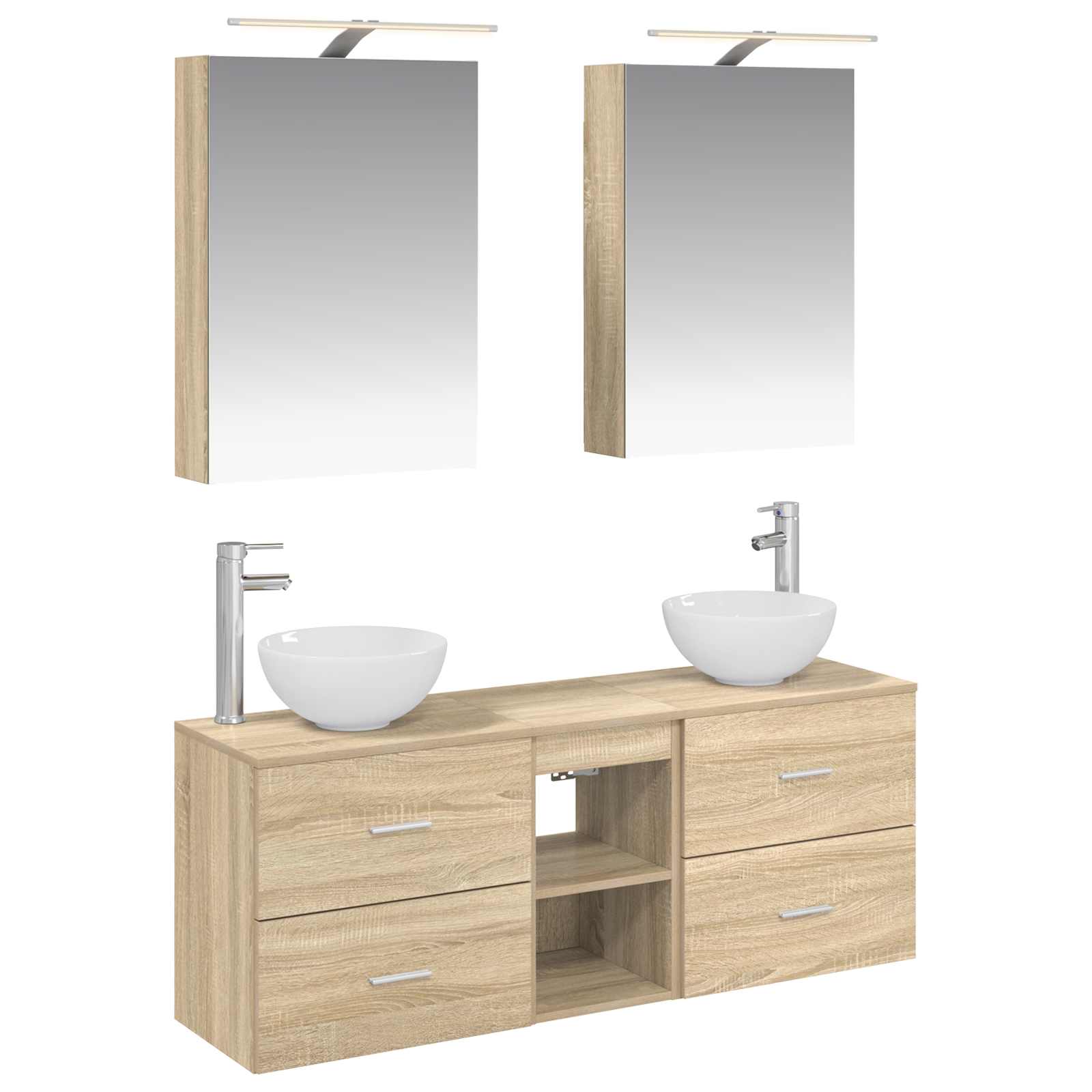 Σετ Ντουλαπιών Μπάνιου 5 pcs Sonoma Δρυς 50 x 14,5 x 70 εκ