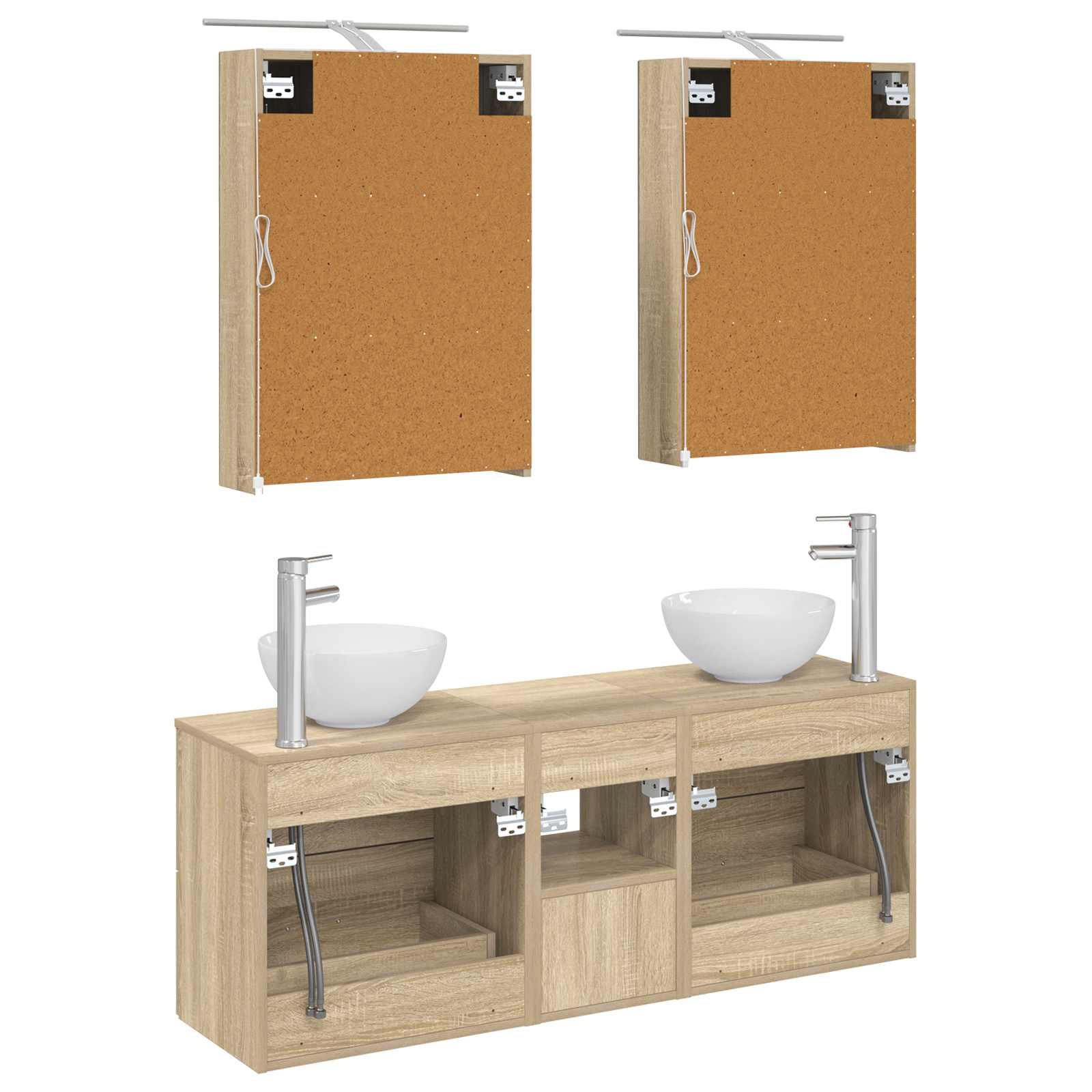 Σετ Ντουλαπιών Μπάνιου 5 pcs Sonoma Δρυς 50 x 14,5 x 70 εκ