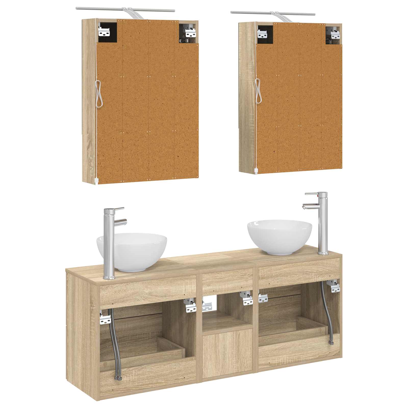 Σετ Ντουλαπιών Μπάνιου 5 pcs Sonoma Δρυς 50 x 14,5 x 70 εκ