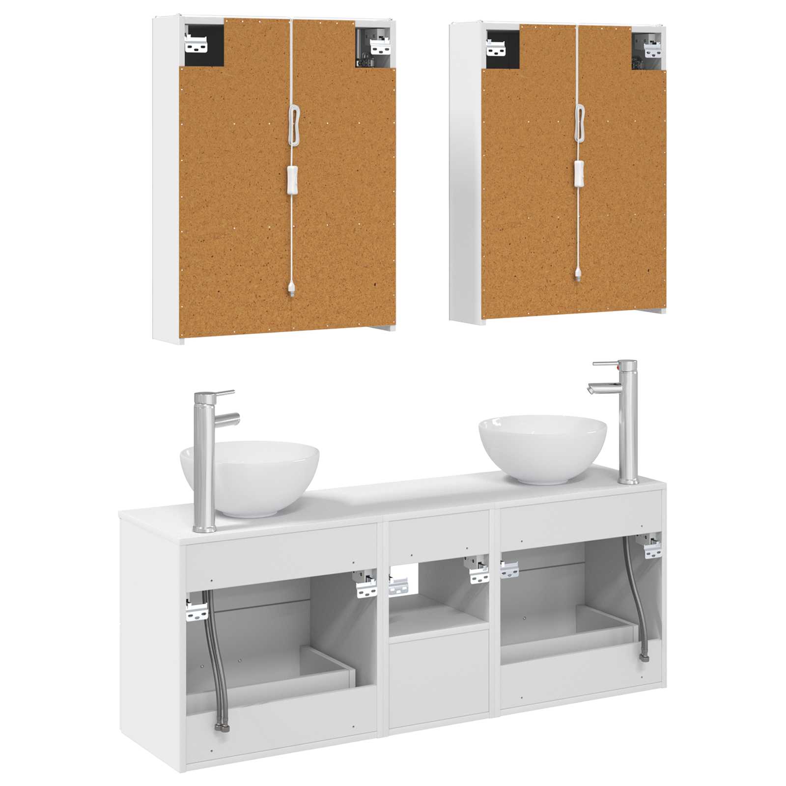 Σετ Ντουλαπιών Μπάνιου 5 pcs Λευκό 53 x 15,5 x 70 εκ.