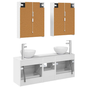 Σετ Ντουλαπιών Μπάνιου 5 pcs Λευκό 53 x 15,5 x 70 εκ. - Pakobazaar