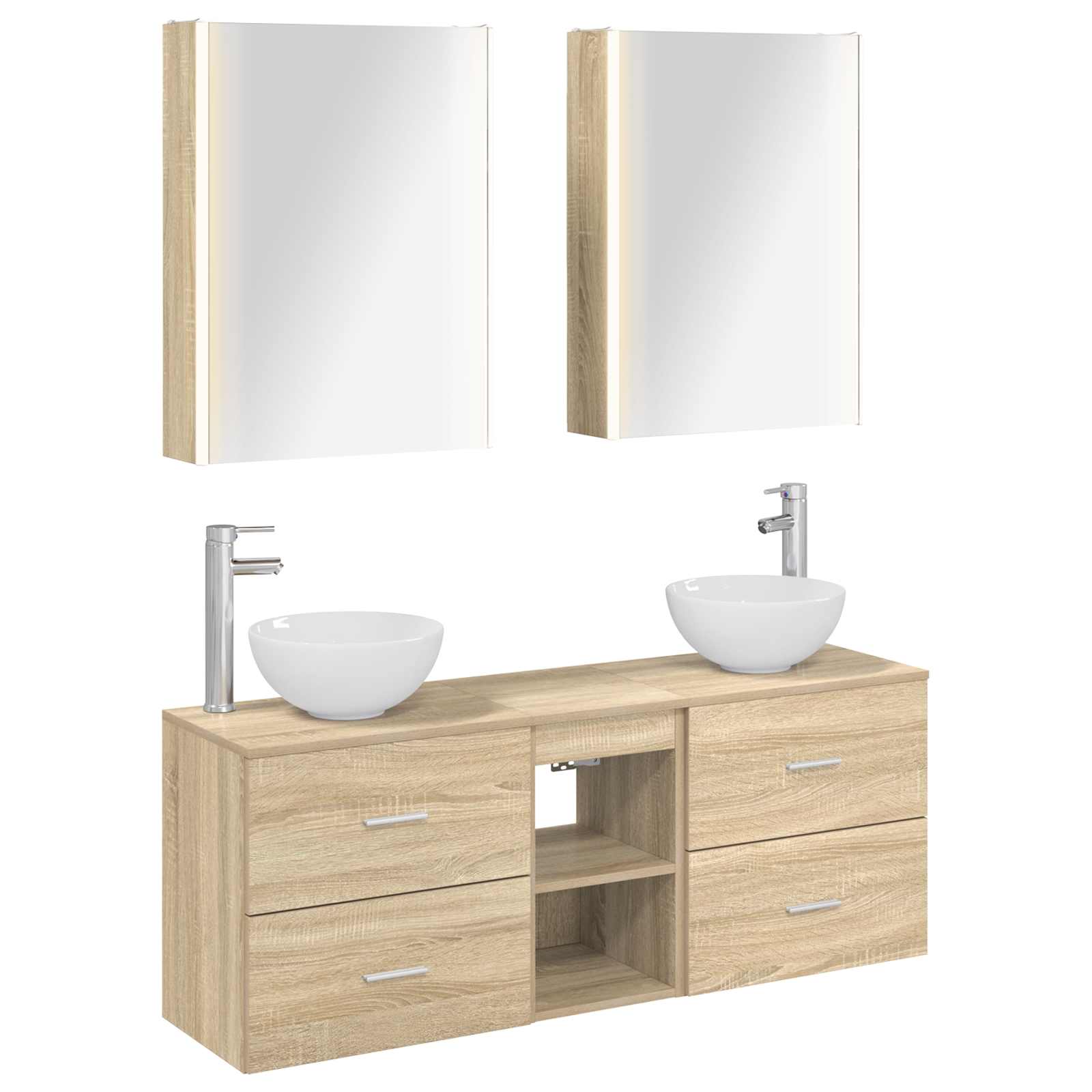 Σετ Ντουλαπιών Μπάνιου 5 pcs Sonoma Δρυς 53 x 15,5 x 70 εκ.