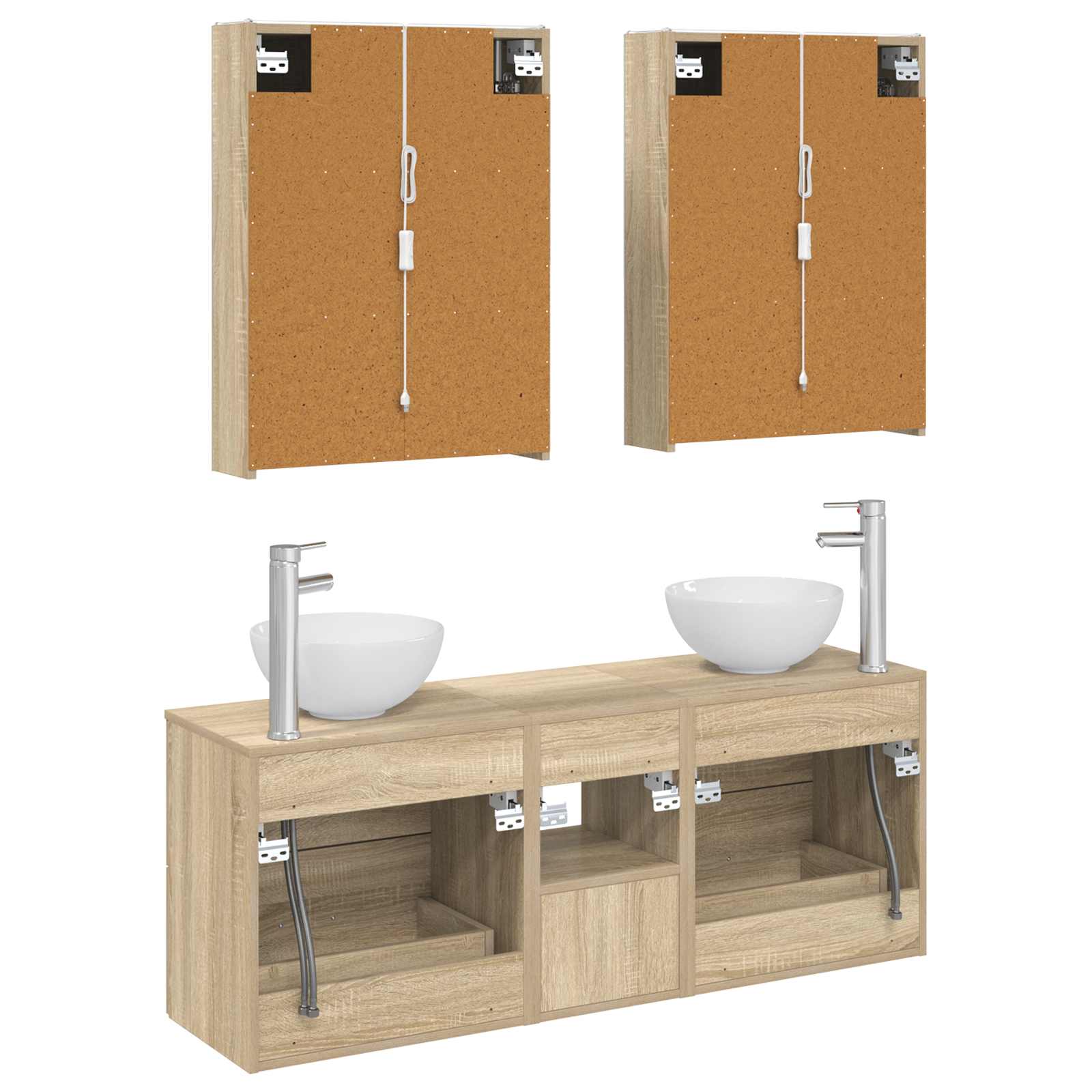 Σετ Ντουλαπιών Μπάνιου 5 pcs Sonoma Δρυς 53 x 15,5 x 70 εκ.