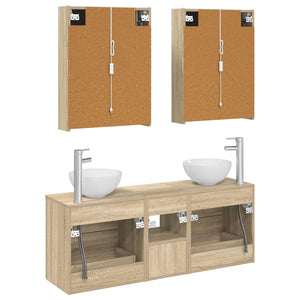 Σετ Ντουλαπιών Μπάνιου 5 pcs Sonoma Δρυς 53 x 15,5 x 70 εκ. - Pakobazaar