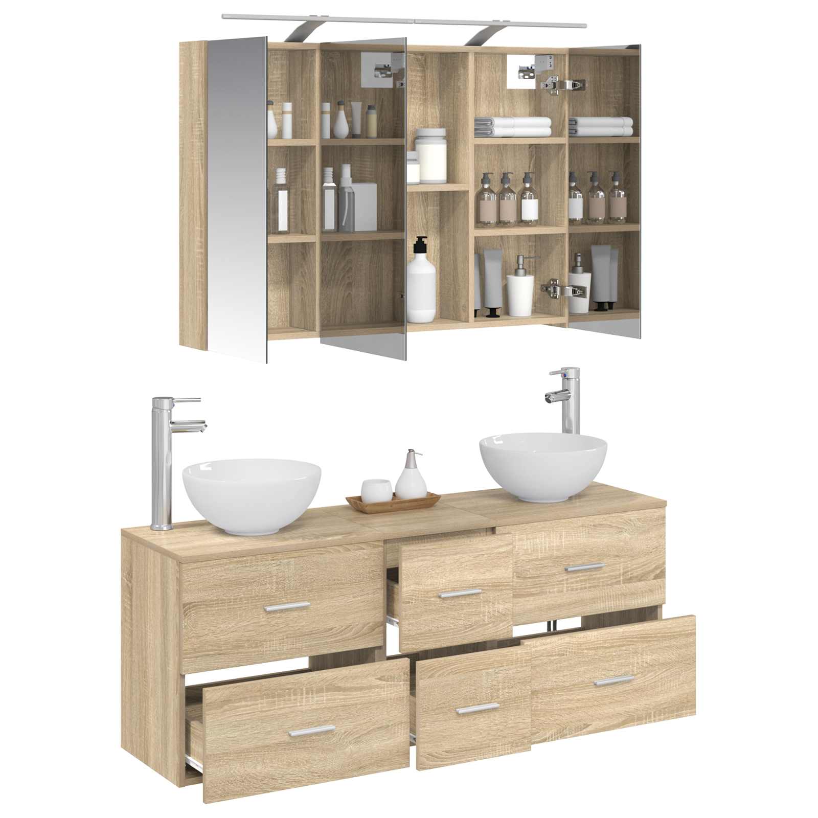 Σετ Επίπλων Μπάνιου 4 pcs Sonoma Δρυς