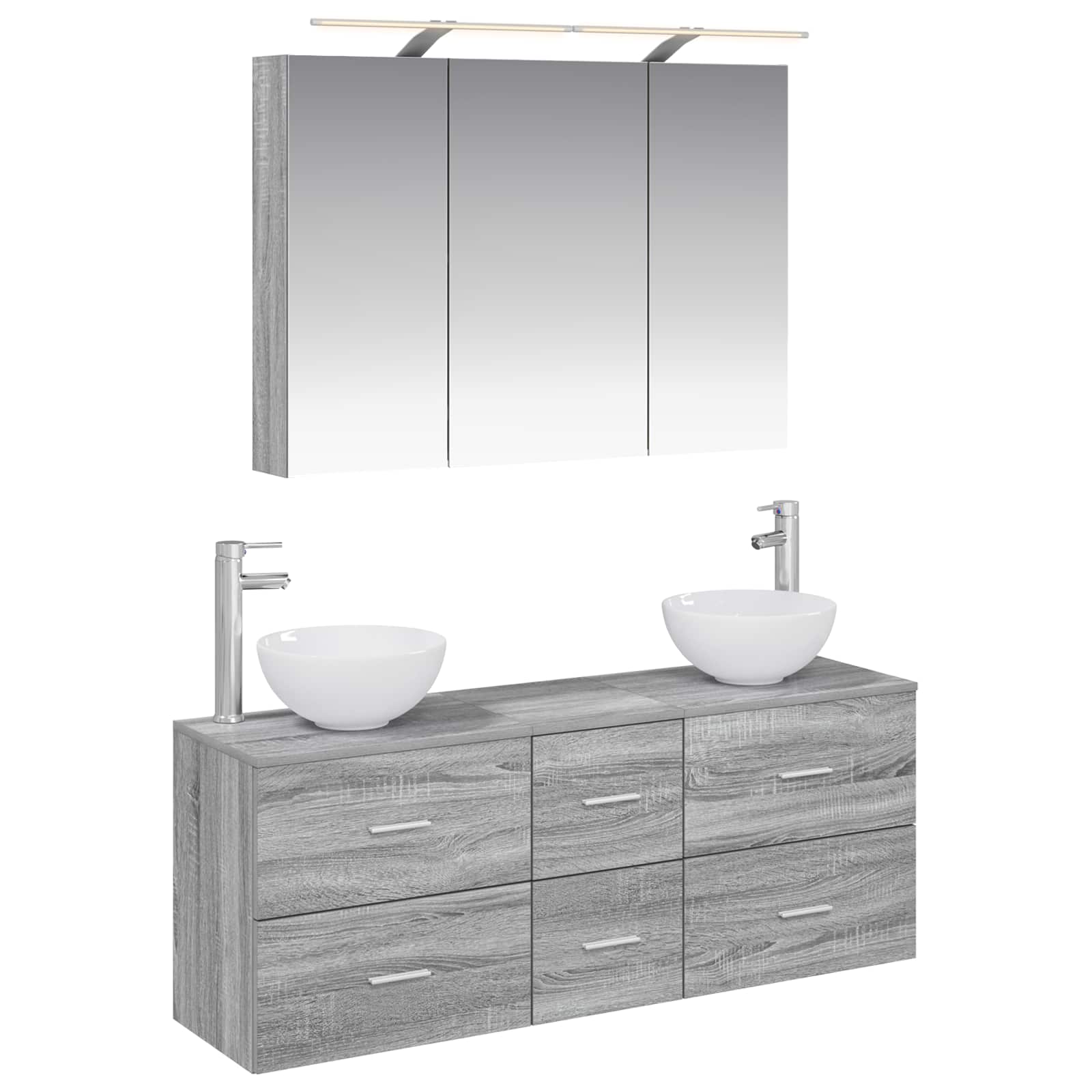 Σετ Επίπλων Μπάνιου 4 pcs Γκρι Sonoma