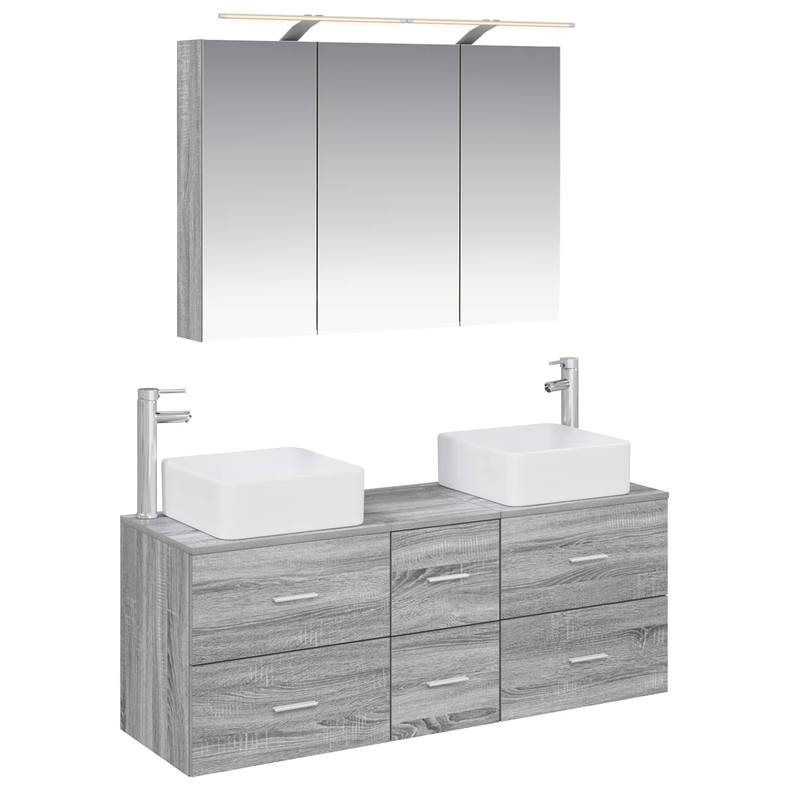 Σετ Επίπλων Μπάνιου 4 pcs Γκρι Sonoma