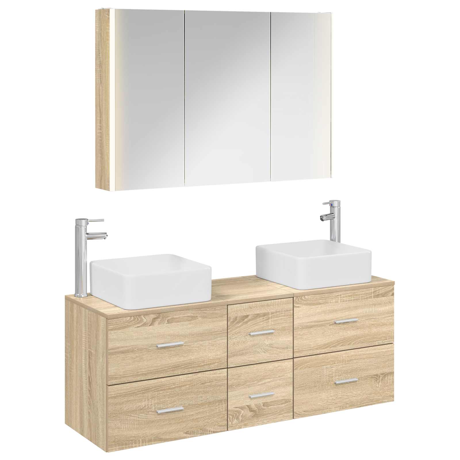 Σετ Επίπλων Μπάνιου 4 pcs Sonoma Δρυς