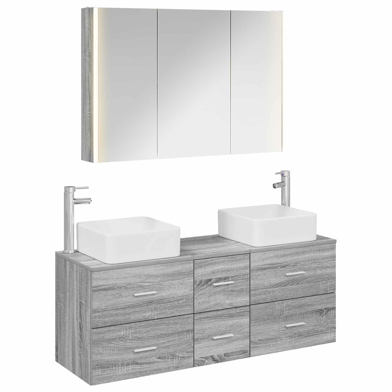 Σετ Επίπλων Μπάνιου 4 pcs Γκρι Sonoma