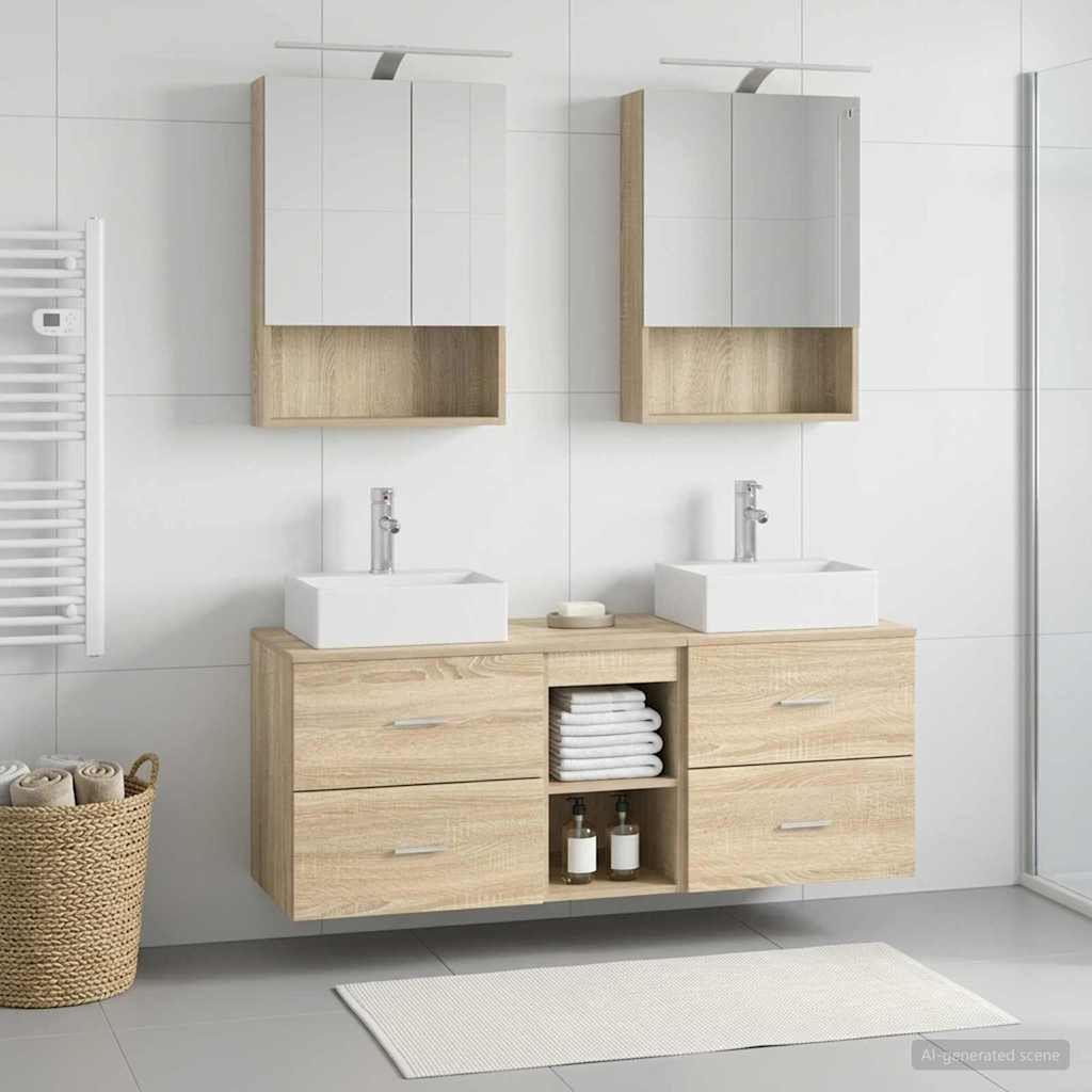 Σετ Επίπλων Μπάνιου 5 pcs Sonoma Δρυς