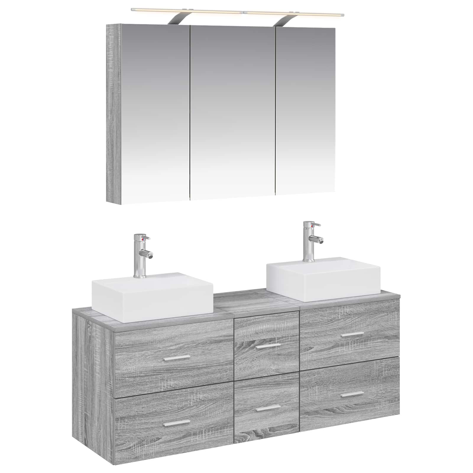 Σετ Επίπλων Μπάνιου 4 pcs Γκρι Sonoma