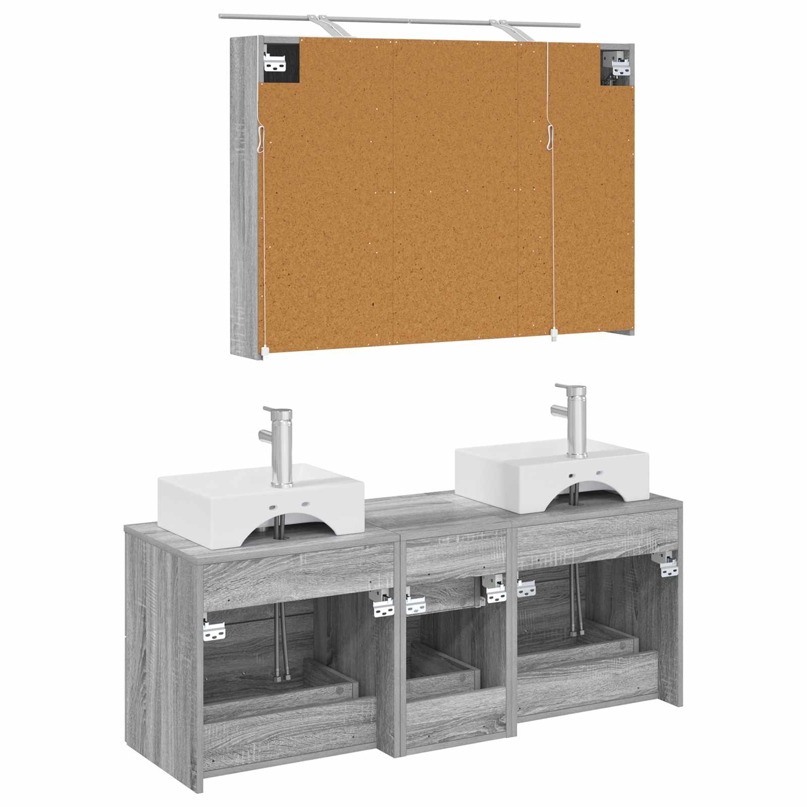Σετ Επίπλων Μπάνιου 4 pcs Γκρι Sonoma