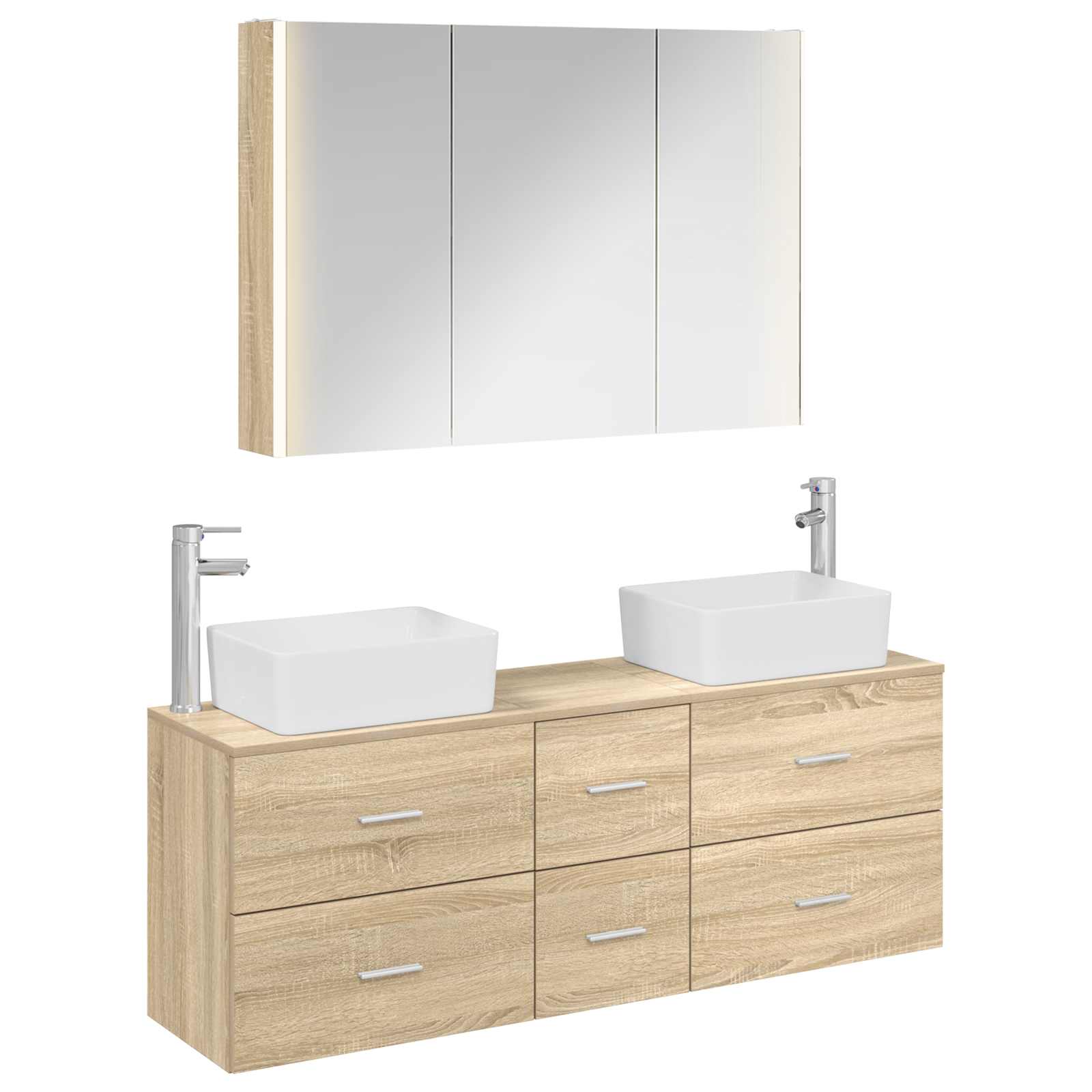 Σετ Επίπλων Μπάνιου 4 pcs Sonoma Δρυς