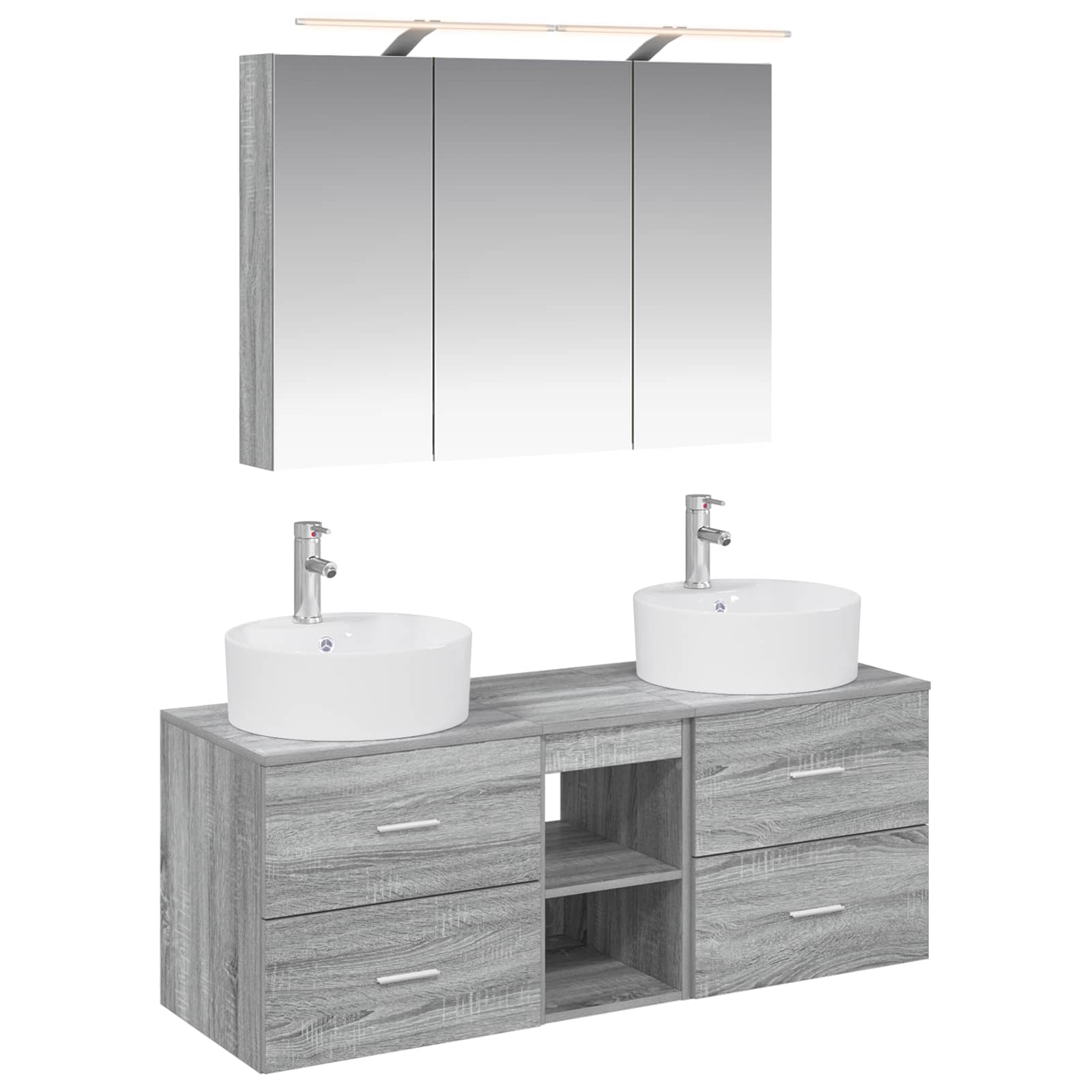 Σετ Επίπλων Μπάνιου 4 pcs Γκρι Sonoma