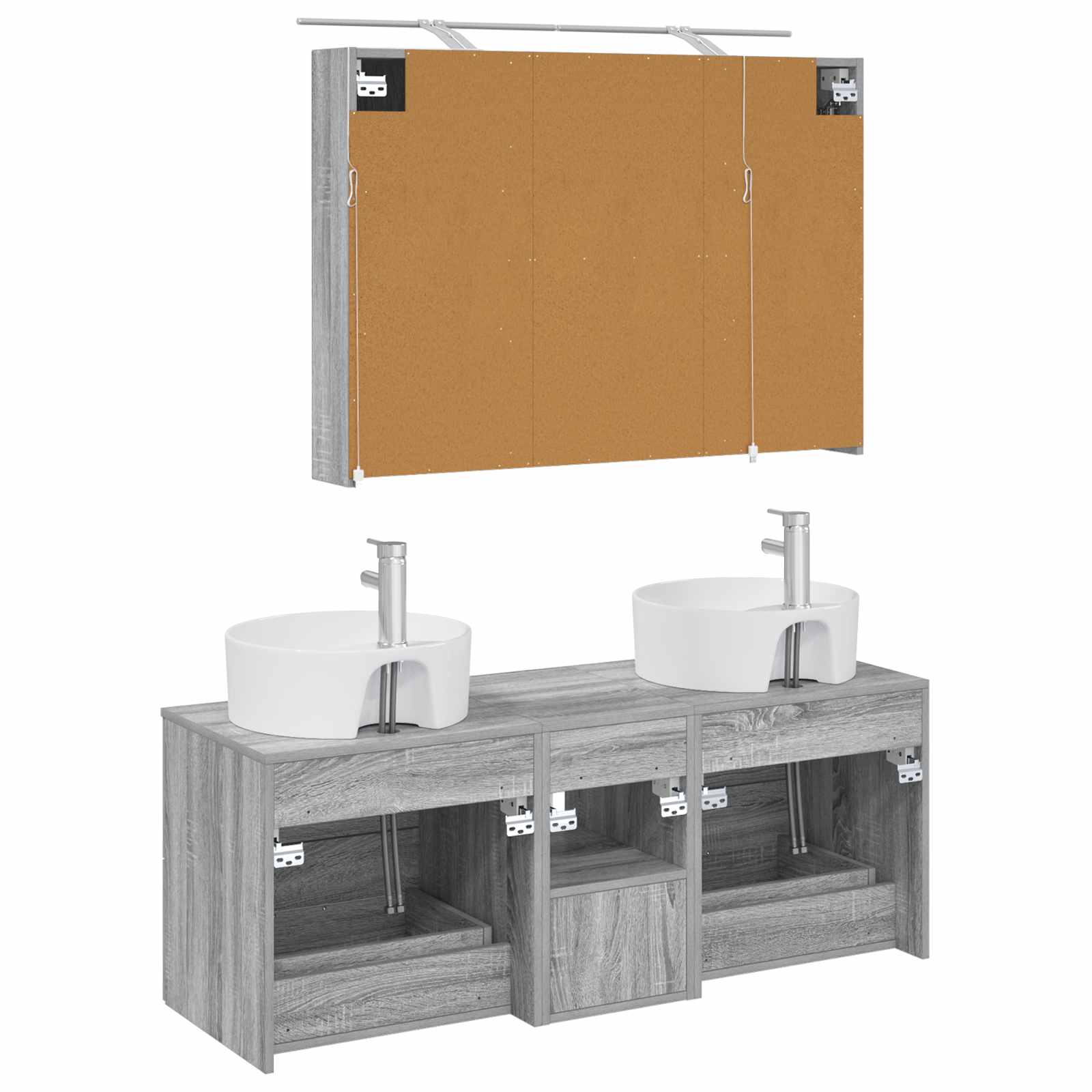 Σετ Επίπλων Μπάνιου 4 pcs Γκρι Sonoma