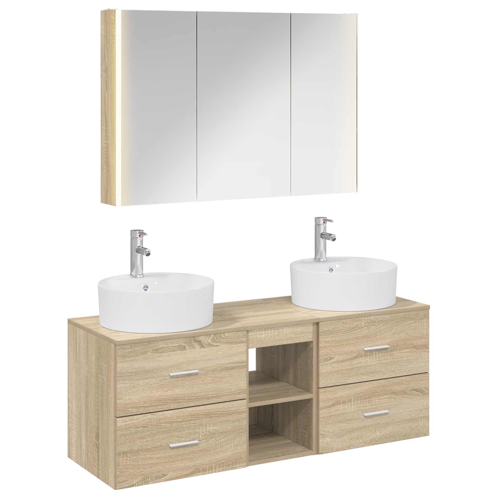 Σετ Επίπλων Μπάνιου 4 pcs Sonoma Δρυς