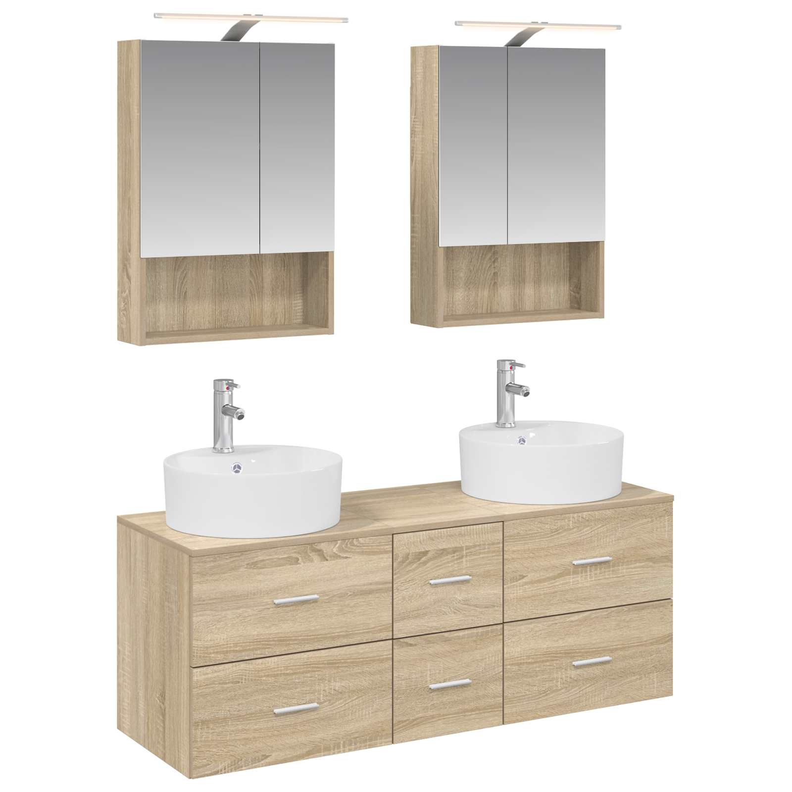 Σετ Επίπλων Μπάνιου 5 pcs Sonoma Δρυς