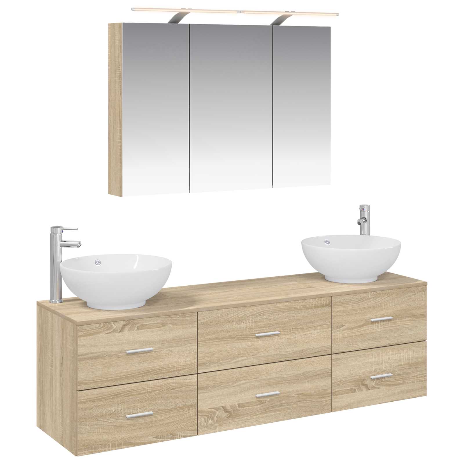Σετ Επίπλων Μπάνιου 4 pcs Sonoma Δρυς