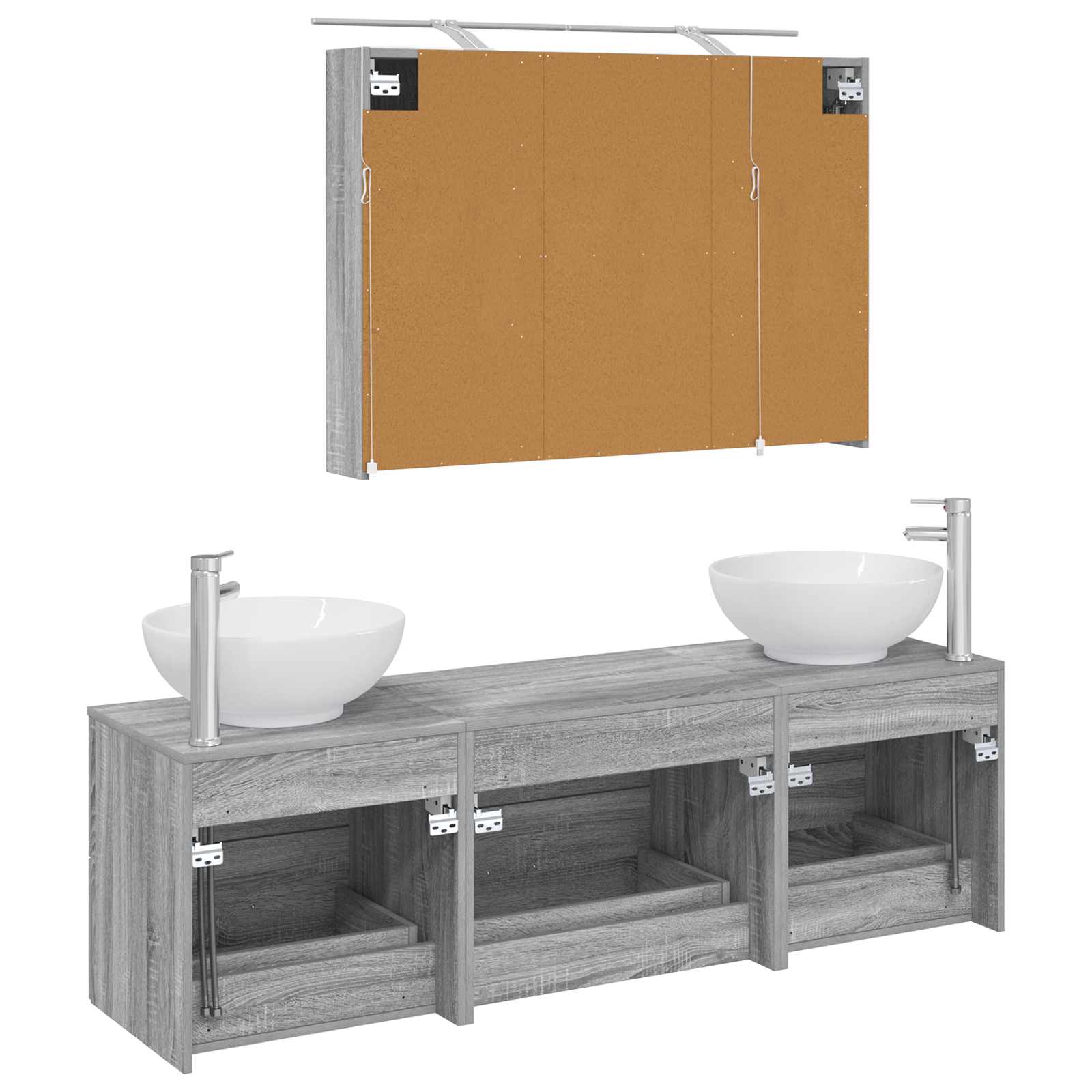 Σετ Επίπλων Μπάνιου 4 pcs Γκρι Sonoma