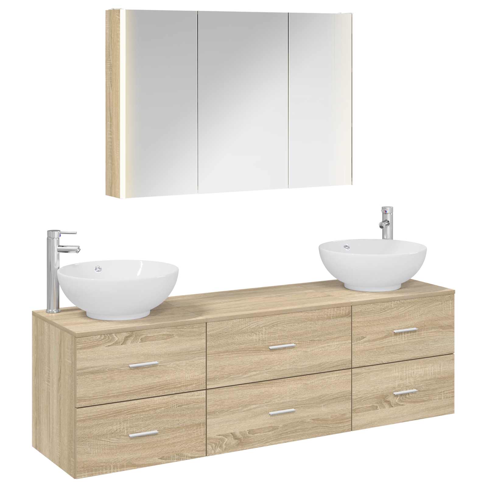 Σετ Επίπλων Μπάνιου 4 pcs Sonoma Δρυς