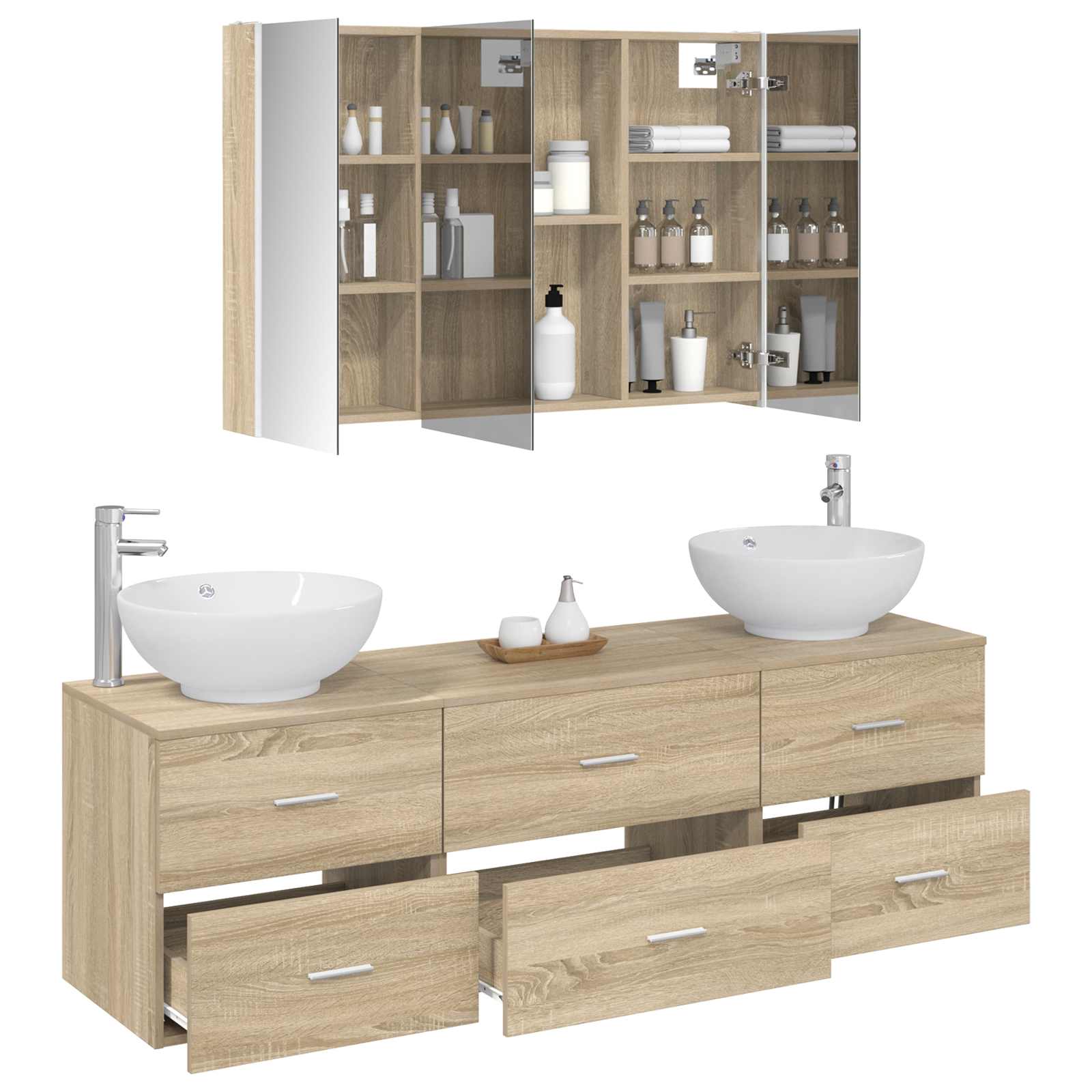Σετ Επίπλων Μπάνιου 4 pcs Sonoma Δρυς