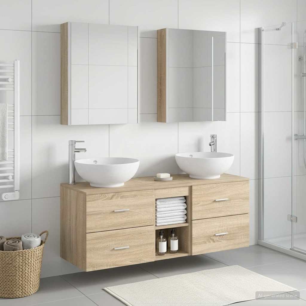 Σετ Επίπλων Μπάνιου 5 pcs Sonoma Δρυς