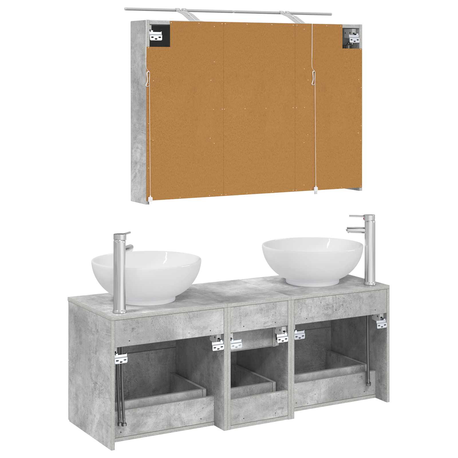 Σετ Επίπλων Μπάνιου 4 pcs Γκρι Σκυροδέματος