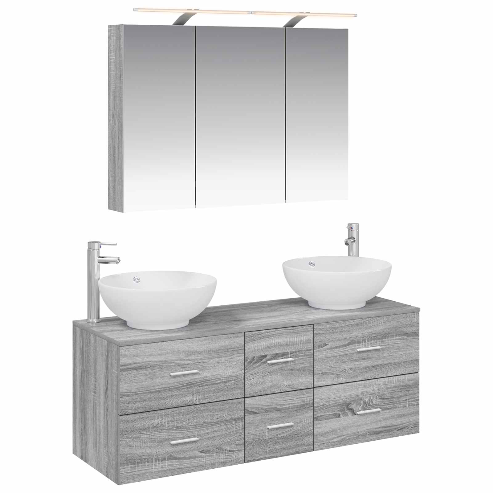 Σετ Επίπλων Μπάνιου 4 pcs Γκρι Sonoma