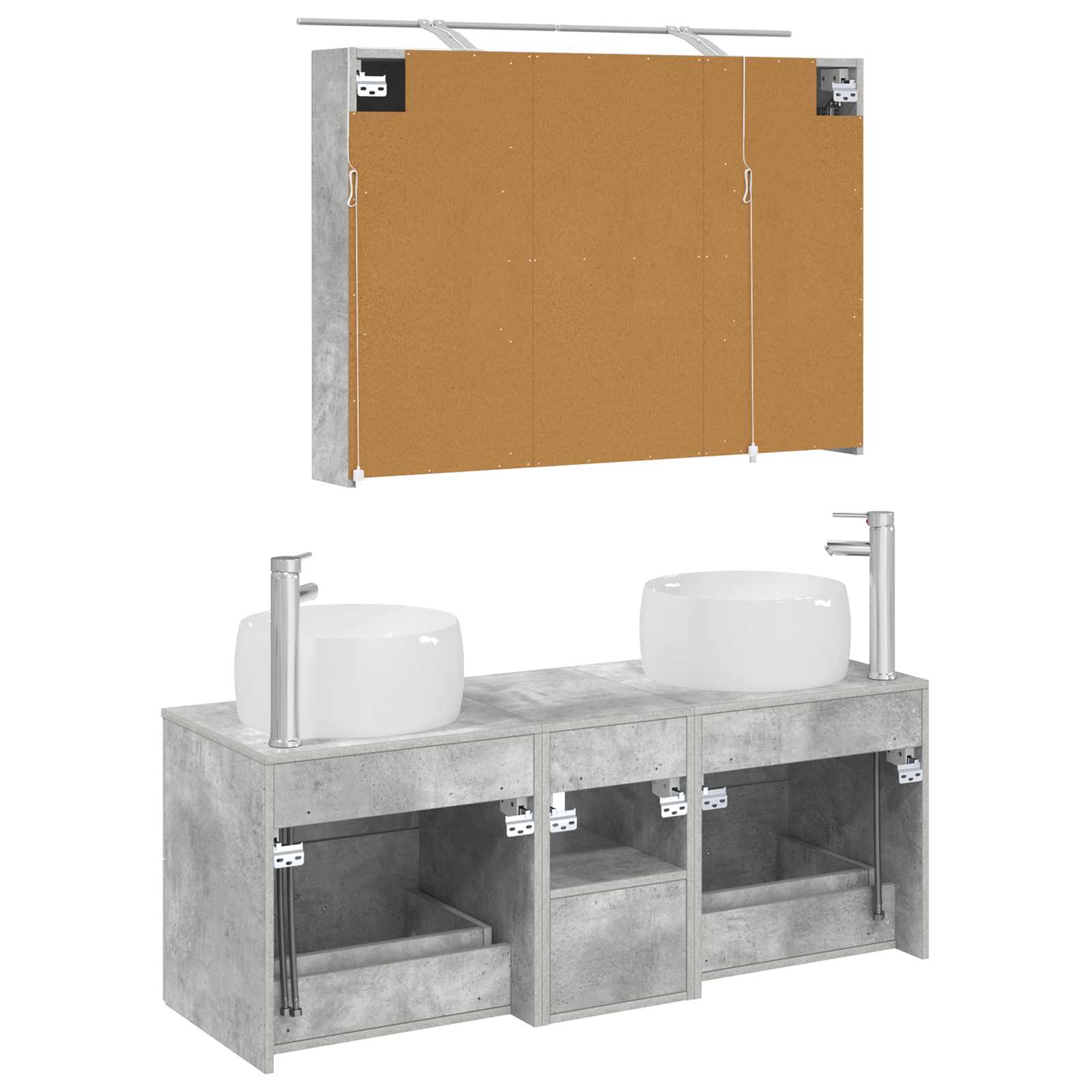 Σετ Επίπλων Μπάνιου 4 pcs Γκρι Σκυροδέματος