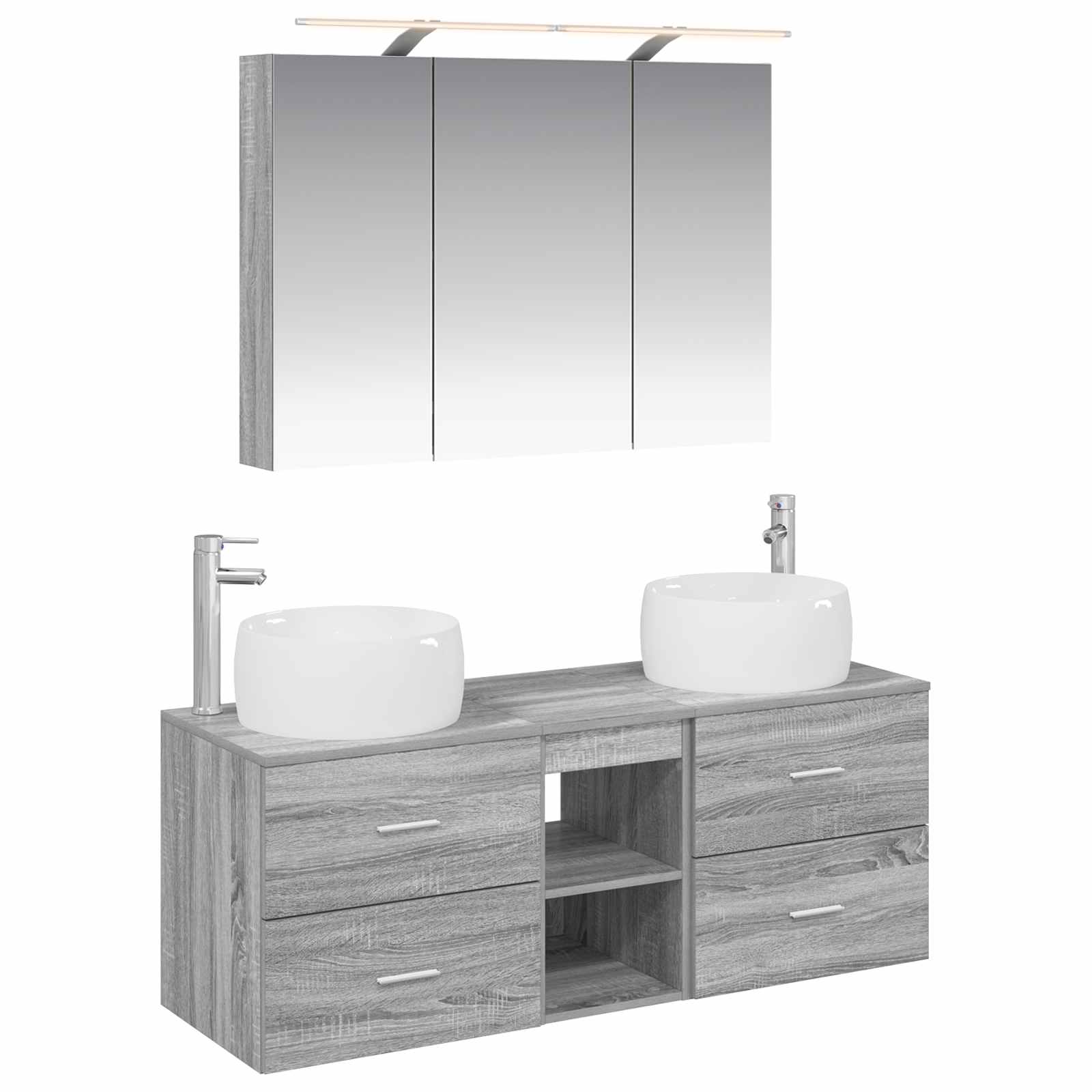 Σετ Επίπλων Μπάνιου 4 pcs Γκρι Sonoma
