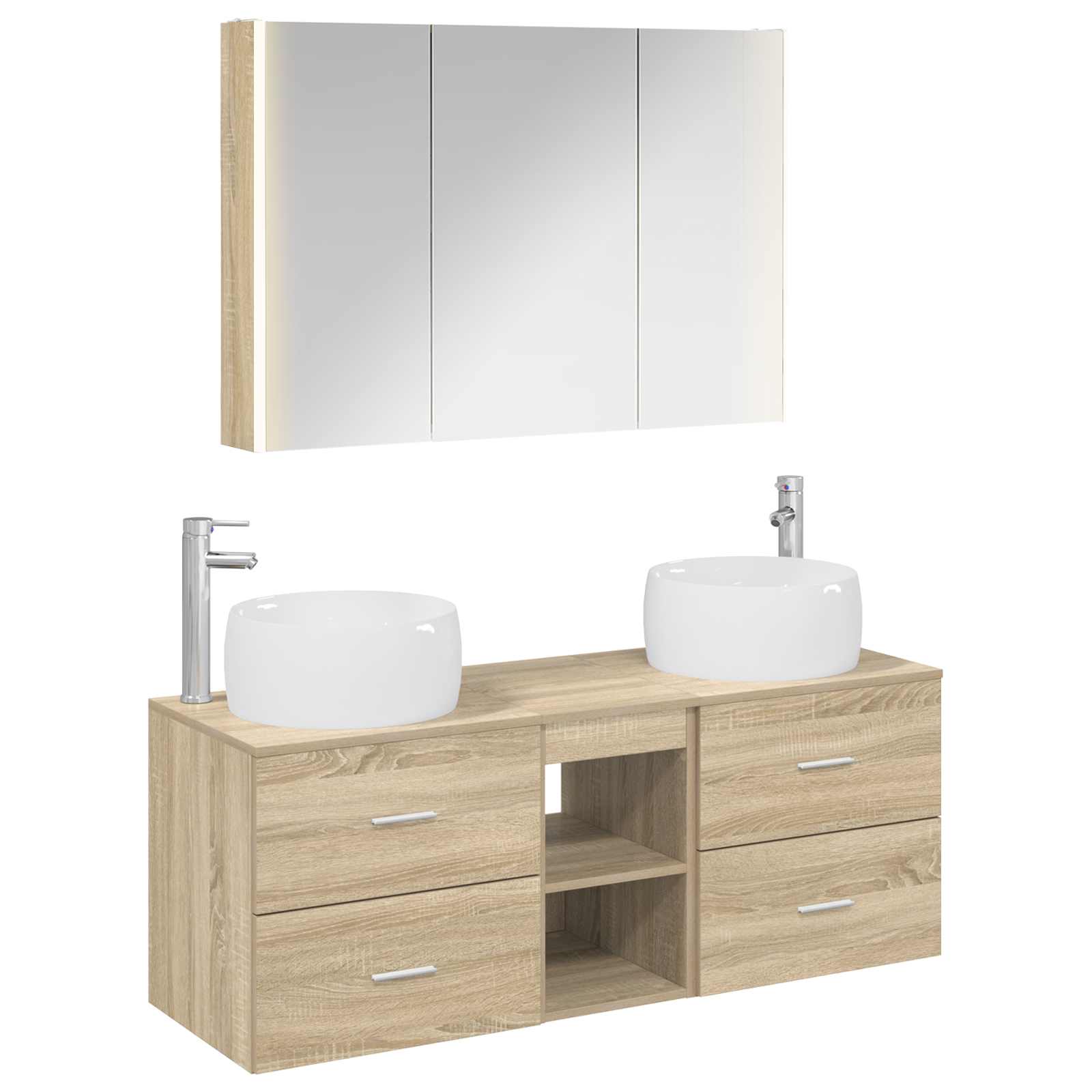 Σετ Επίπλων Μπάνιου 4 pcs Sonoma Δρυς