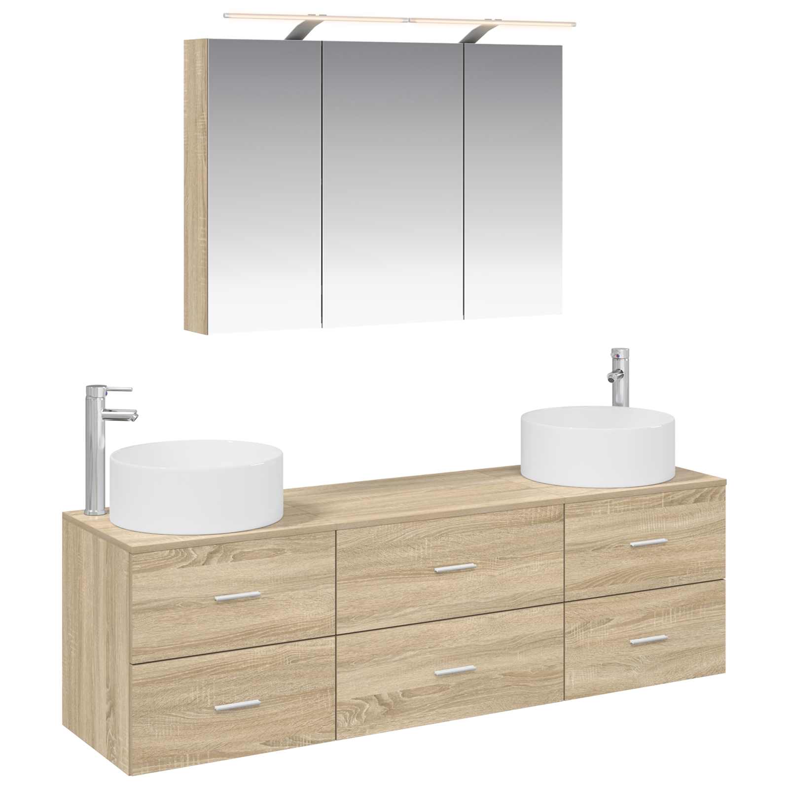 Σετ Επίπλων Μπάνιου 4 pcs Sonoma Δρυς - Pakobazaar