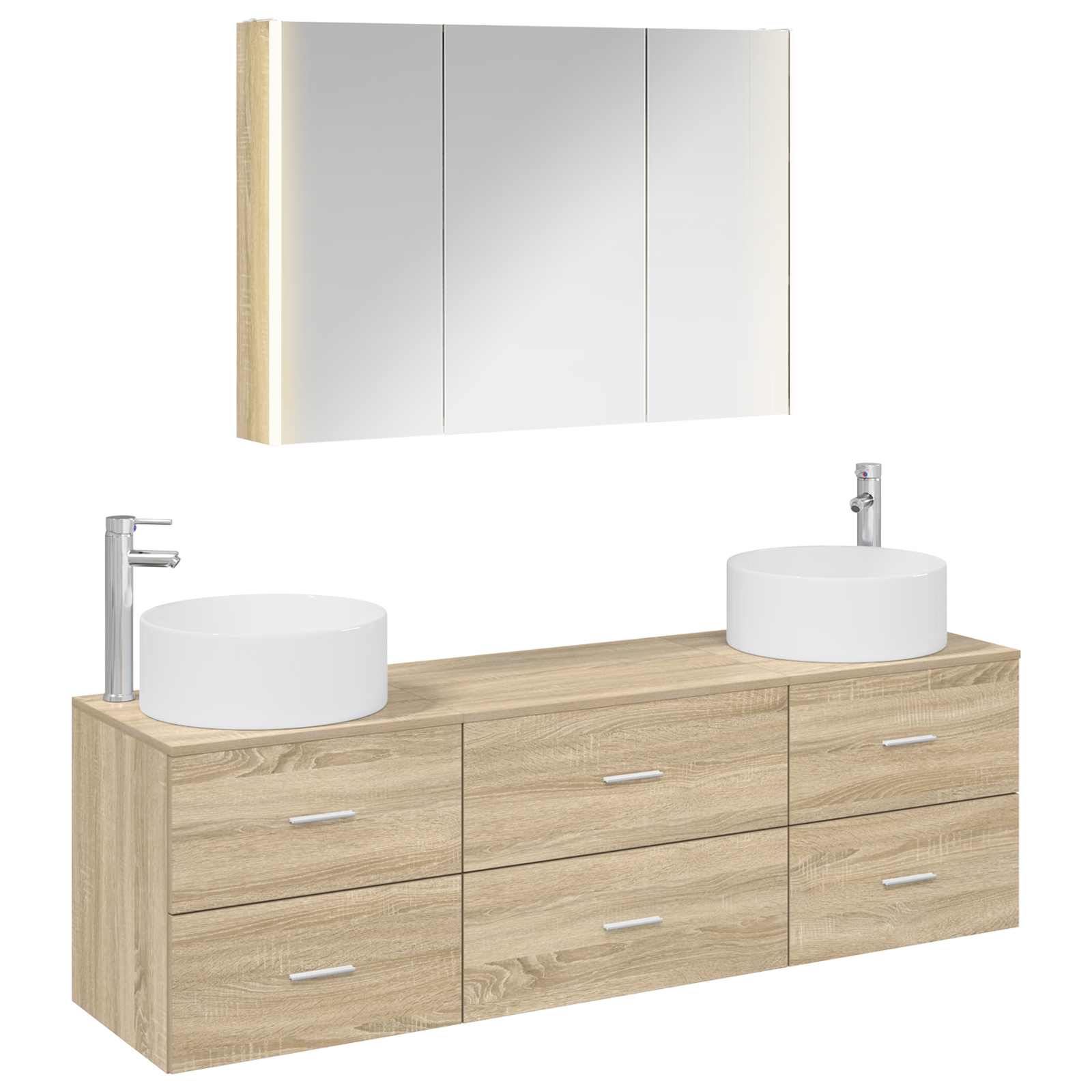Σετ Επίπλων Μπάνιου 4 pcs Sonoma Δρυς - Pakobazaar