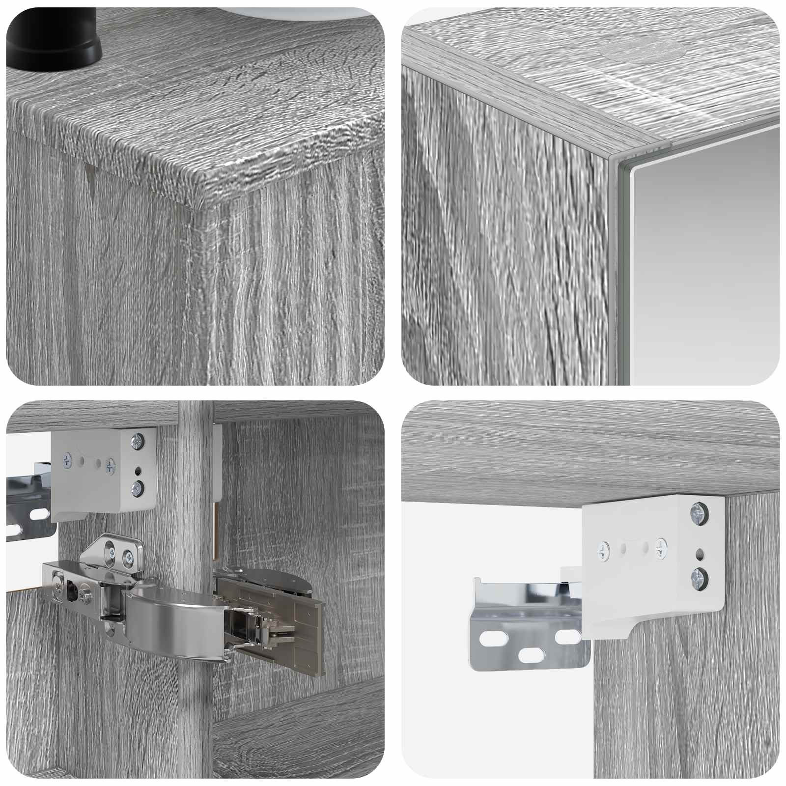Σετ Επίπλων Μπάνιου 6 pcs Γκρι Sonoma - Pakobazaar