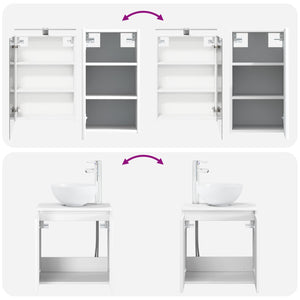 Σετ Ντουλαπιών Μπάνιου 5 pcs Λευκό 50 x 14,5 x 70 εκ - Pakobazaar