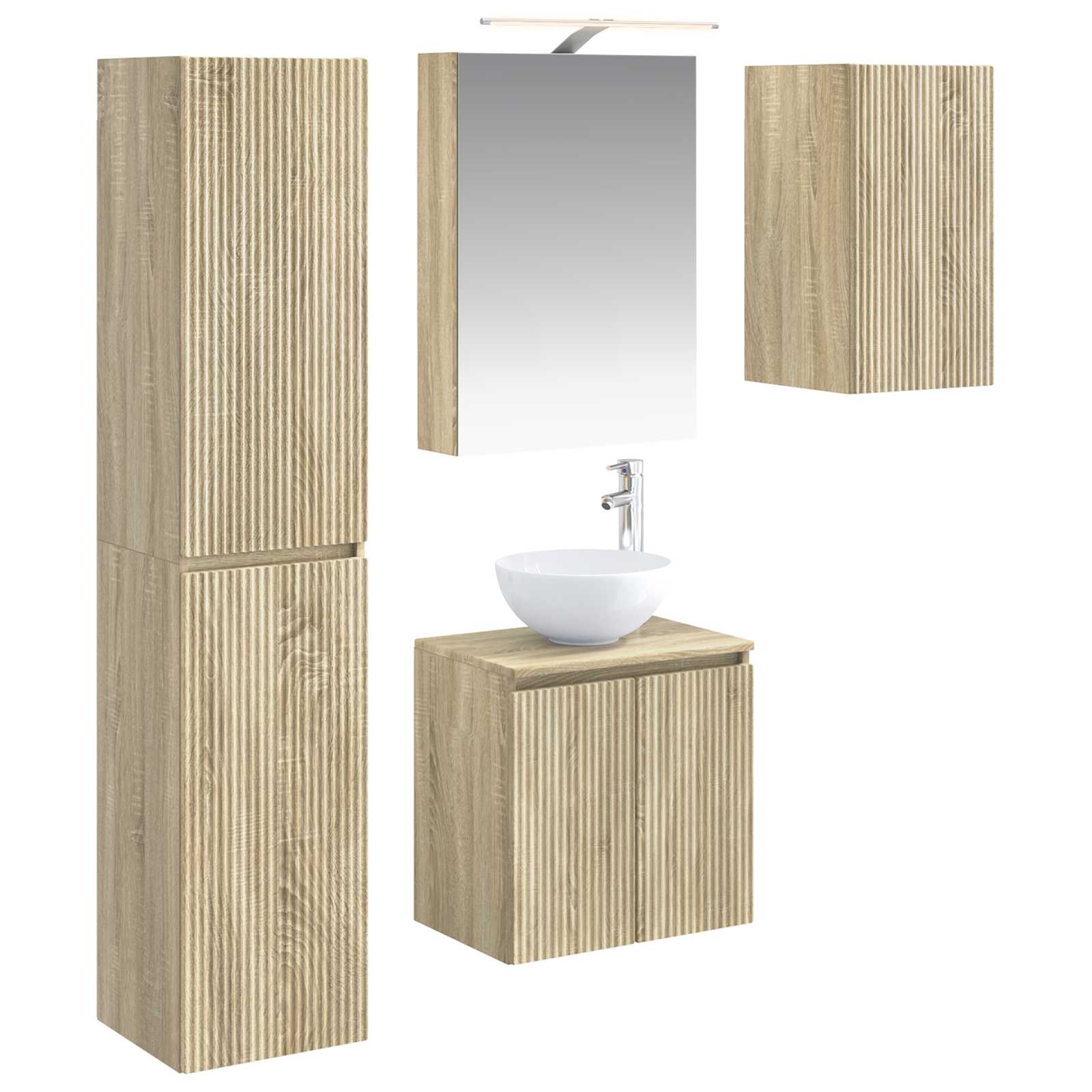 Σετ Ντουλαπιών Μπάνιου 5 pcs Sonoma Δρυς 50 x 14,5 x 70 εκ