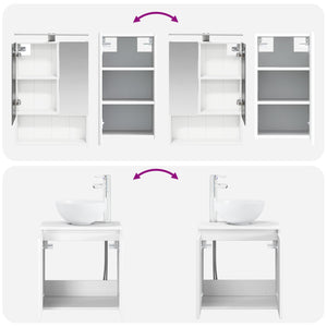 Σετ Ντουλαπιών Μπάνιου 5 pcs Λευκό 50 x 14,5 x 70 εκ - Pakobazaar