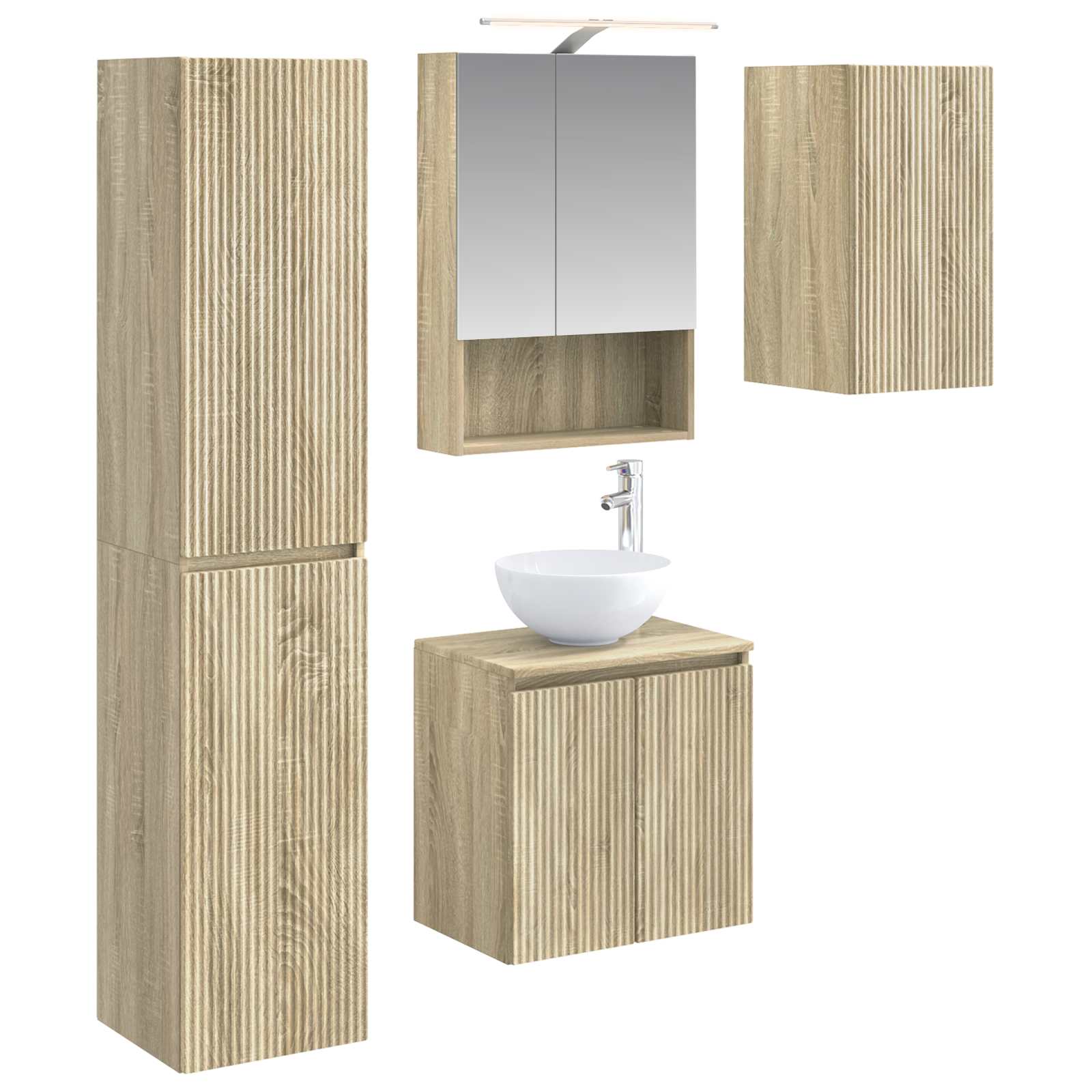 Σετ Ντουλαπιών Μπάνιου 5 pcs Sonoma Δρυς 50 x 14,5 x 70 εκ