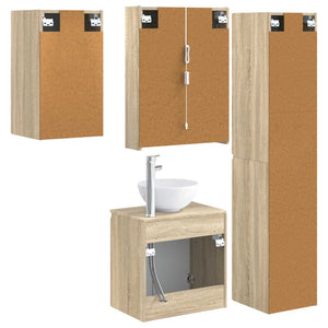 Σετ Ντουλαπιών Μπάνιου 5 pcs Sonoma Δρυς 53 x 15,5 x 70 εκ. - Pakobazaar