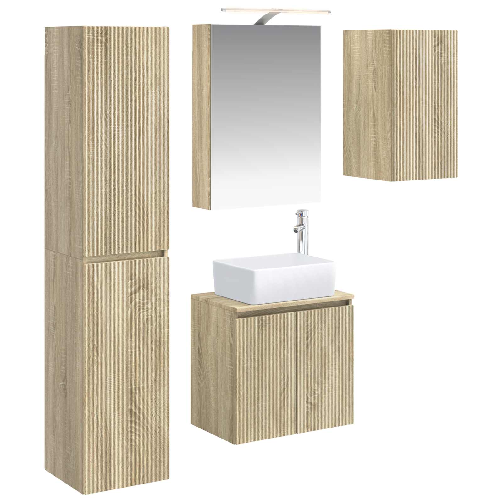 Σετ Ντουλαπιών Μπάνιου 5 pcs Sonoma Δρυς 50 x 14,5 x 70 εκ