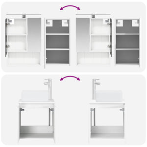 Σετ Ντουλαπιών Μπάνιου 5 pcs Λευκό 50 x 14,5 x 70 εκ - Pakobazaar